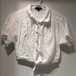 Cropped white button up from pacsun